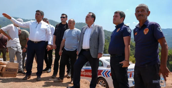 Başkan Dutlulu Yangın Bölgelerinde İncelemelerde Bulundu